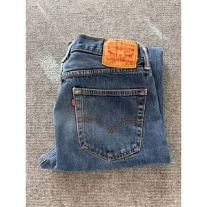 Levi's 505 Regular Fit Straight Leg Mens Jeans 33x34 Medium Wash Denim